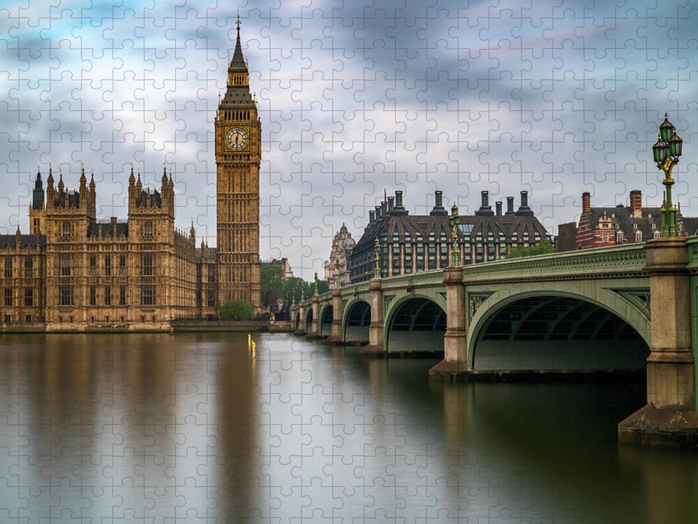 London Jigsaw Puzzle featuring the photograph Just Past Six by James Udall