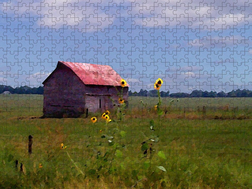 Landscape Jigsaw Puzzle featuring the photograph Kansas Landscape by Steve Karol
