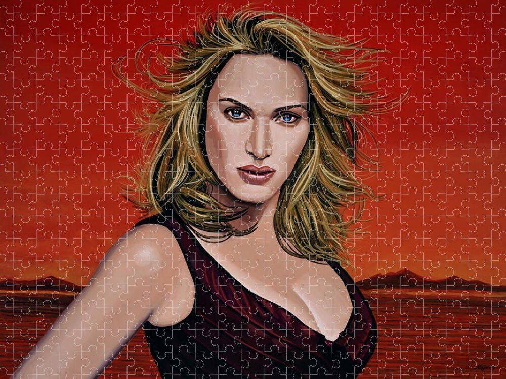 Kate Winslet Jigsaw Puzzle featuring the painting Kate Winslet by Paul Meijering