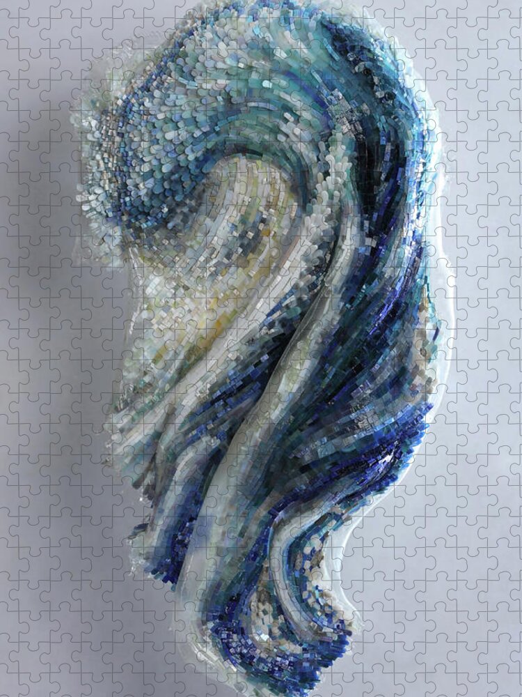 Mosaics Jigsaw Puzzle featuring the glass art Kaynak by Mia Tavonatti