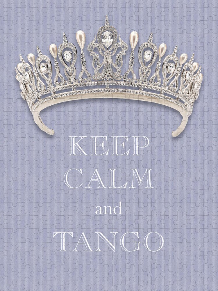 Keep Calm And Tango Jigsaw Puzzle featuring the photograph Keep Calm and Tango Diamond Tiara Lavender Flannel by Kathy Anselmo