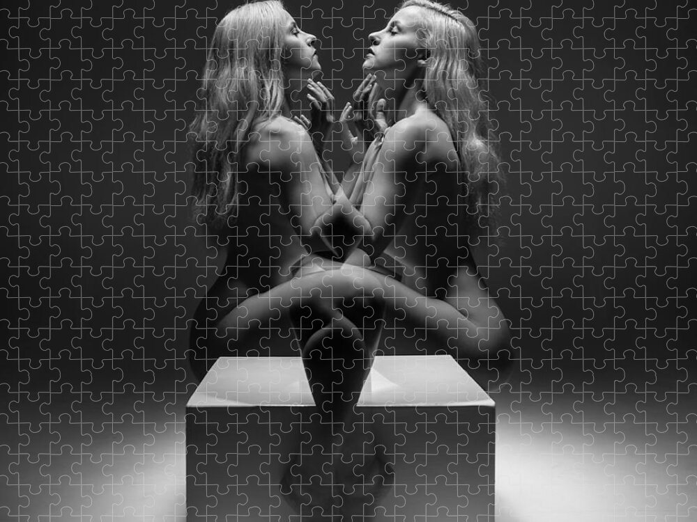 Model Jigsaw Puzzle featuring the photograph Keira Double Exposure 002 by Clayton Bastiani