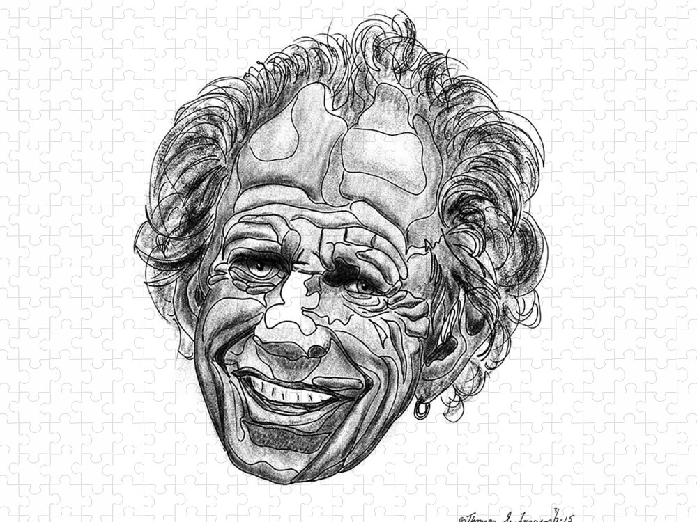 Portrait Jigsaw Puzzle featuring the digital art Keith Richards by ThomasE Jensen