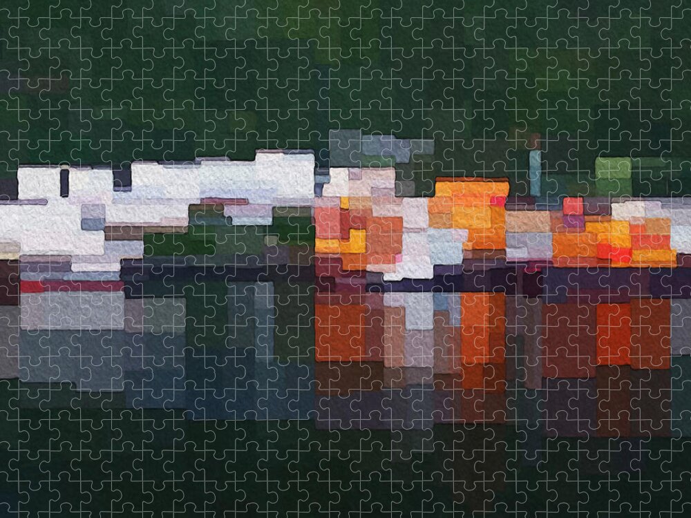 Architecture Jigsaw Puzzle featuring the digital art Ketchikan 1 by David Hansen