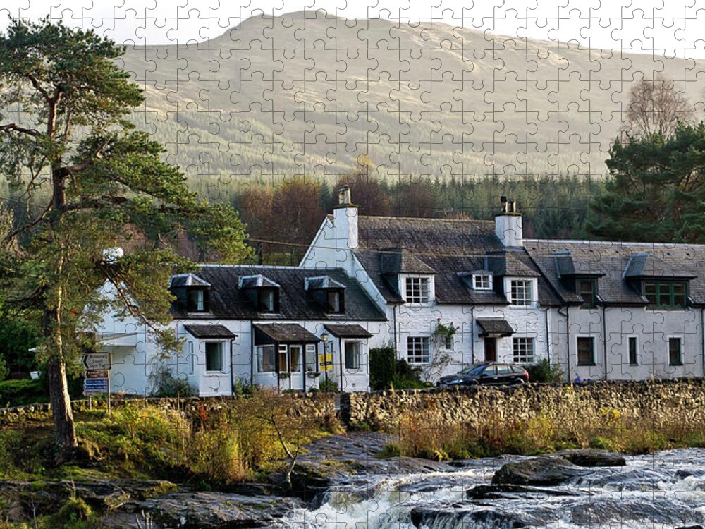 Killin Jigsaw Puzzle featuring the photograph Killin at the Falls of Dochart. by Elena Perelman