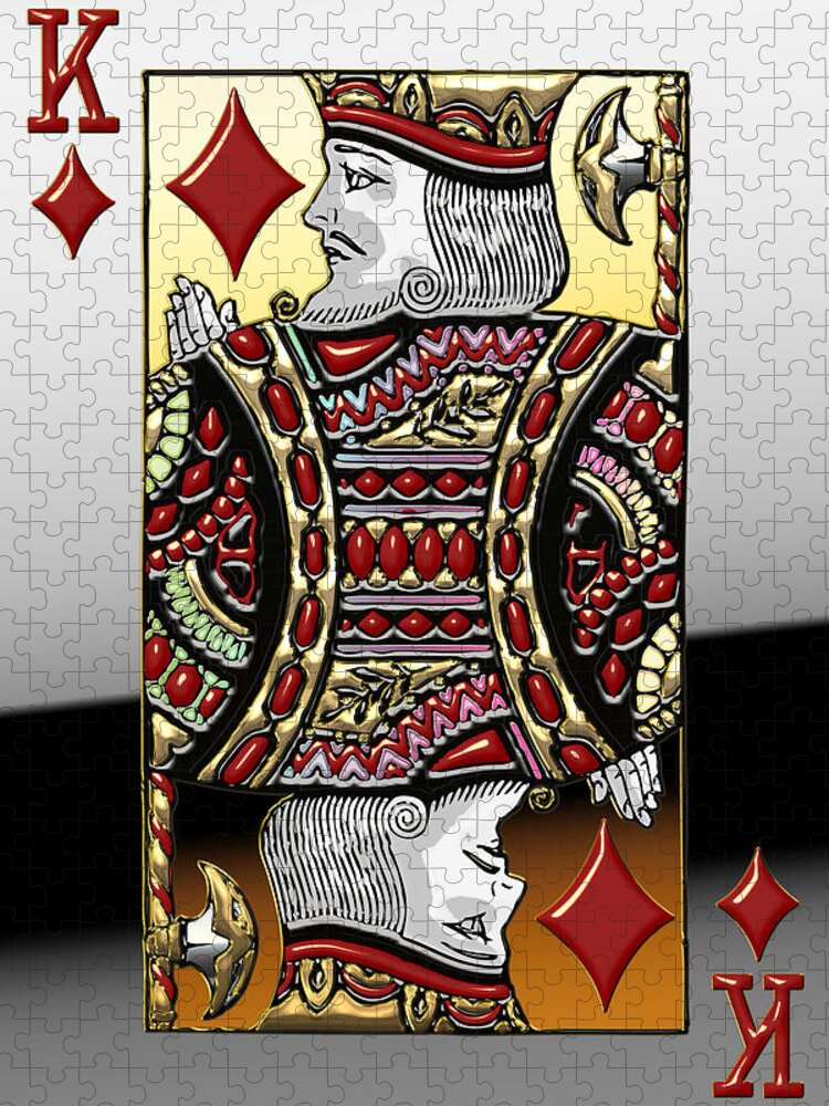 'gamble' Collection By Serge Averbukh Jigsaw Puzzle featuring the digital art King of Diamonds  by Serge Averbukh