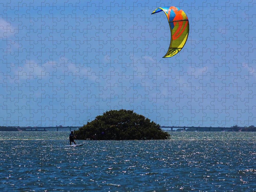 Photo For Sale Jigsaw Puzzle featuring the photograph Kite Surf Island by Robert Wilder Jr