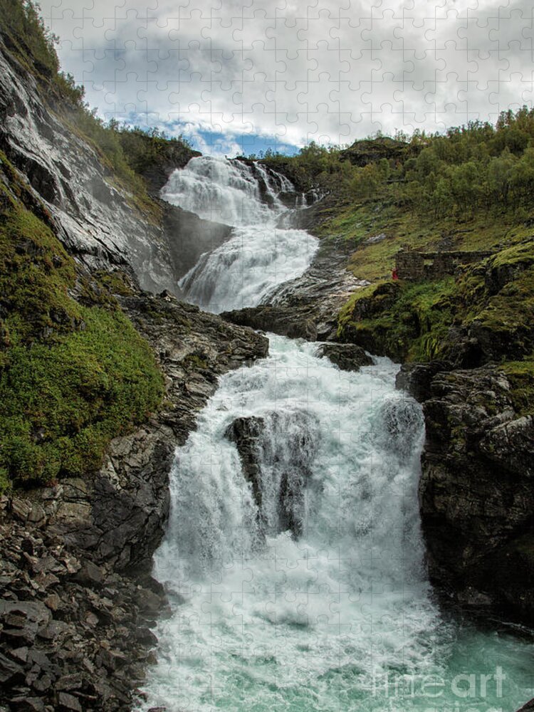 Norway Jigsaw Puzzle featuring the photograph Kjosfossen Falls Norway by Timothy Hacker