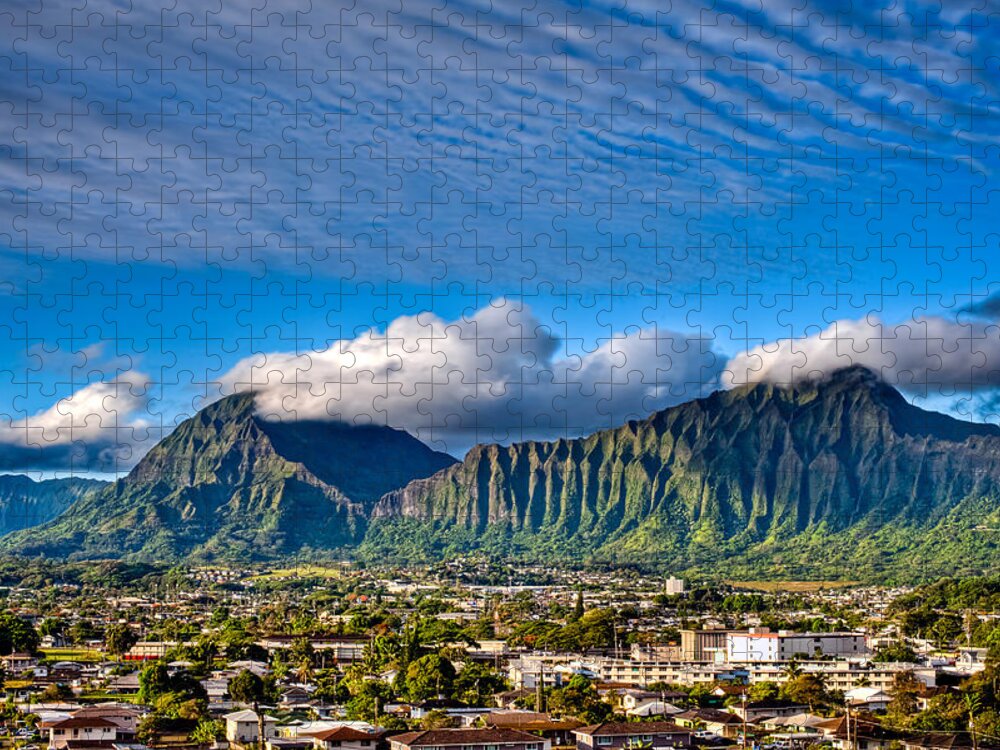 Hawaii Jigsaw Puzzle featuring the photograph Koolau and Pali Lookout from Kanohe by Dan McManus