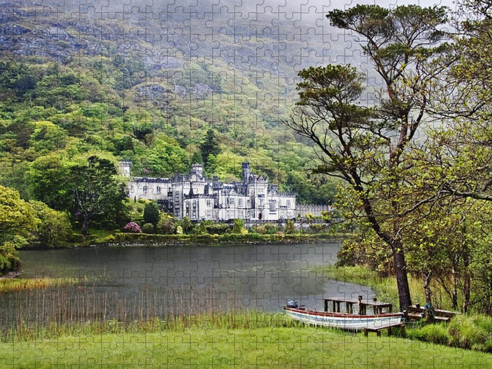 Kylemore Abby Jigsaw Puzzle featuring the photograph Kylemore Castle in Spring by Jill Love