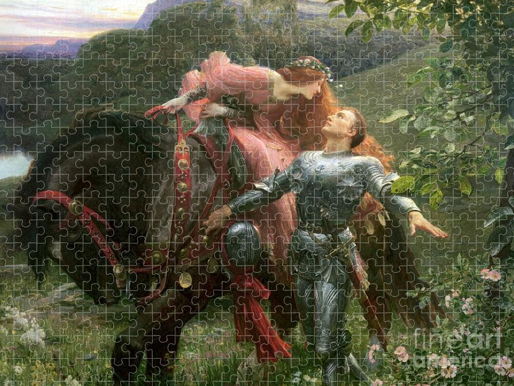 Belle Jigsaw Puzzle featuring the painting La Belle Dame Sans Merci by Sir Frank Dicksee