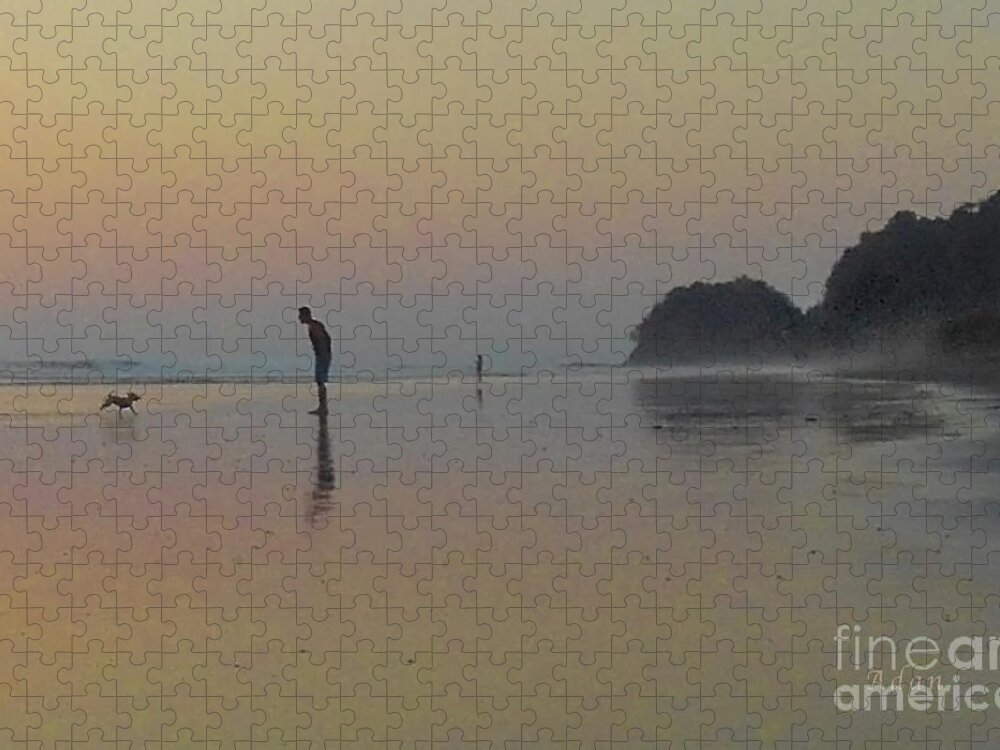 Sunset Jigsaw Puzzle featuring the photograph la Casita Playa Hermosa Puntarenas Costa Rica - Playtime Crop by Felipe Adan Lerma