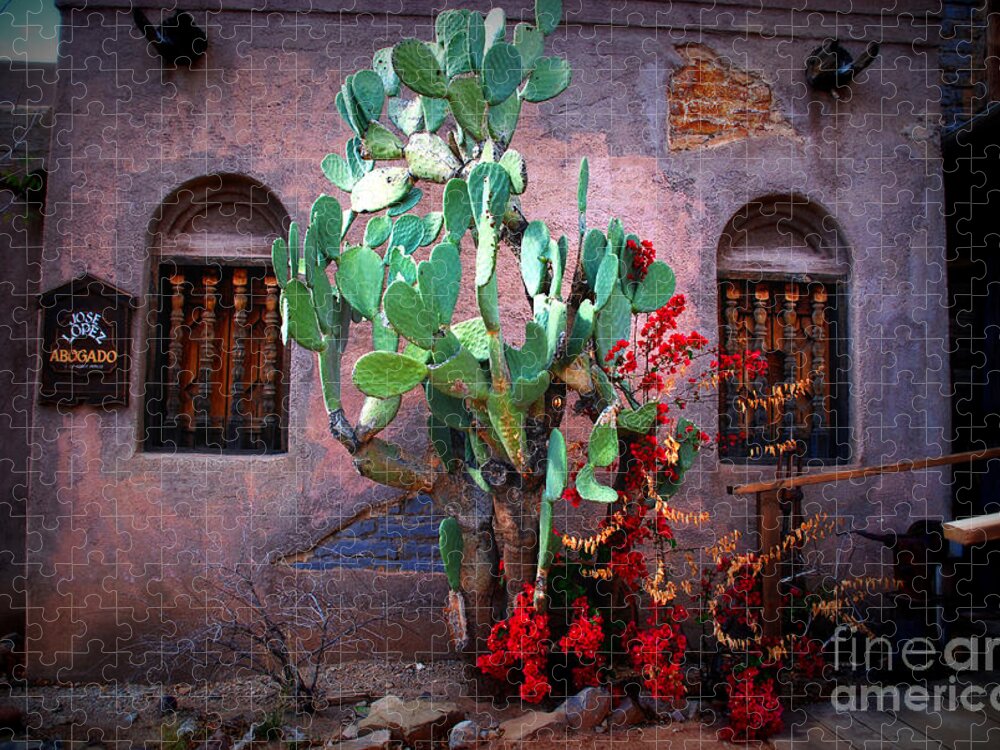 Hacienda Jigsaw Puzzle featuring the photograph La Hacienda in Old Tuscon AZ by Susanne Van Hulst
