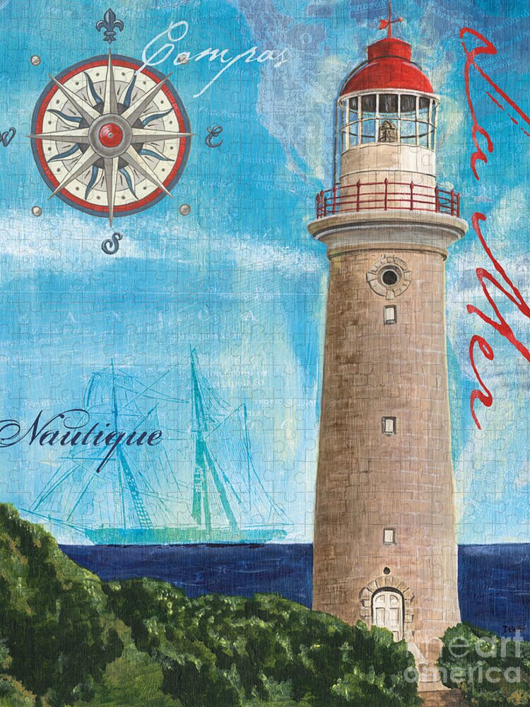 Coastal Jigsaw Puzzle featuring the painting La Mer by Debbie DeWitt