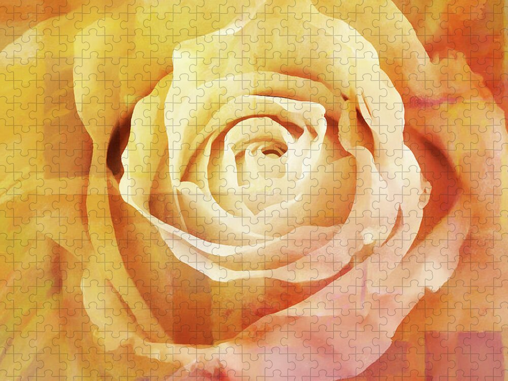 Rose Jigsaw Puzzle featuring the painting La Rose by Lutz Baar