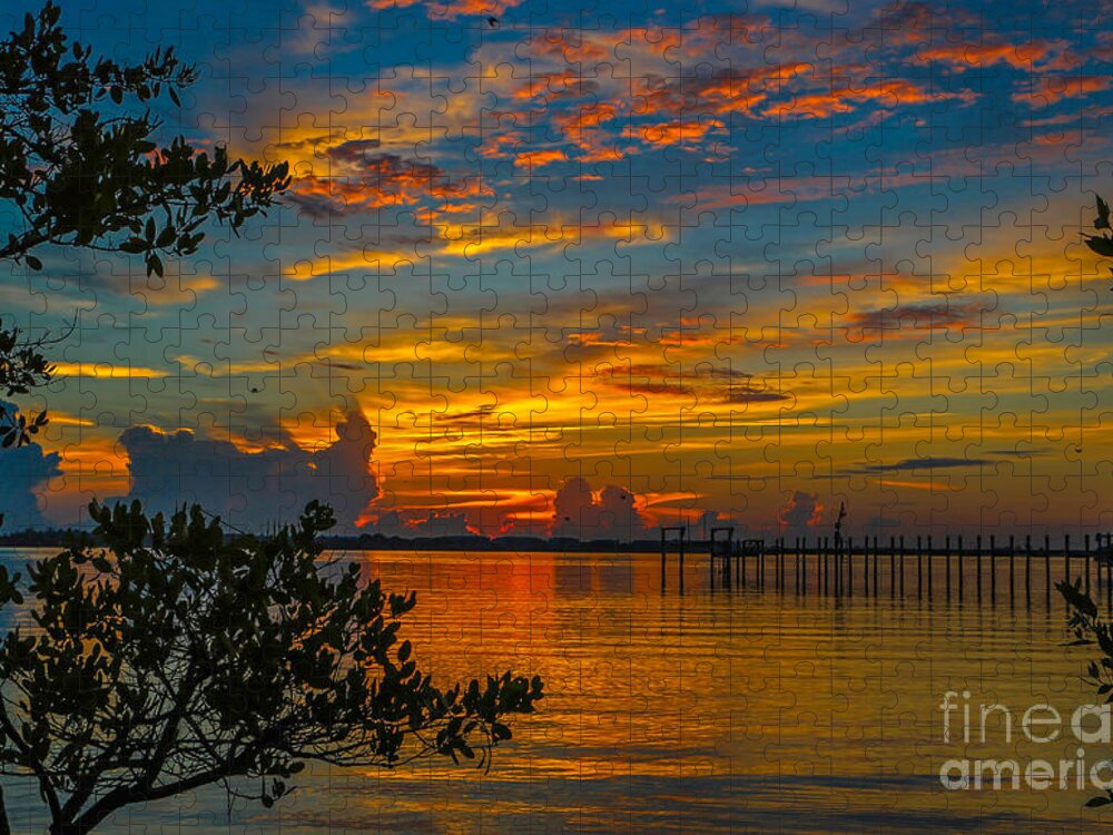 Sunrise Jigsaw Puzzle featuring the photograph Lagoon Sunrise by Tom Claud