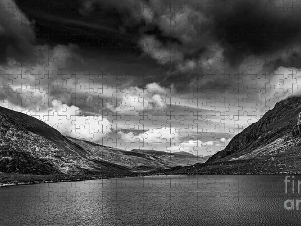 Llyn Idwal Jigsaw Puzzle featuring the photograph Lake and Mountains Snowdonia by Adrian Evans