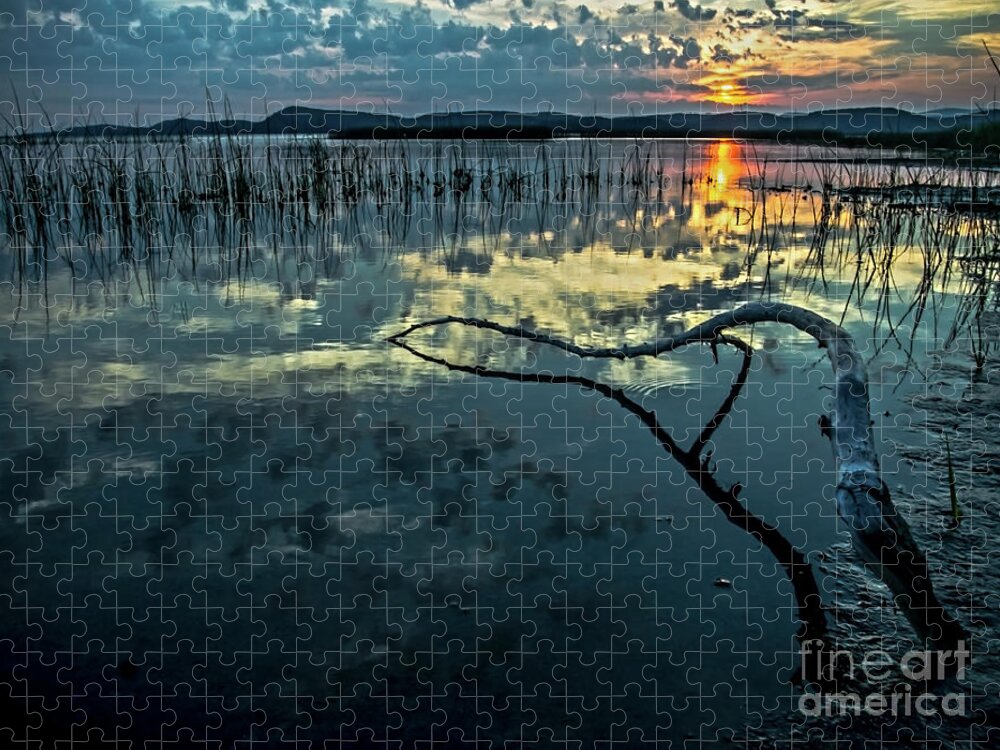 Vermont Jigsaw Puzzle featuring the photograph Lake Champlain Vermont Sunrise - 1 Landscape by James Aiken