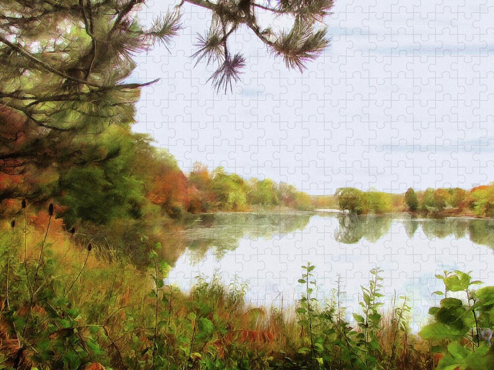 Cedric Hampton Jigsaw Puzzle featuring the photograph Lake Katherine In October by Cedric Hampton