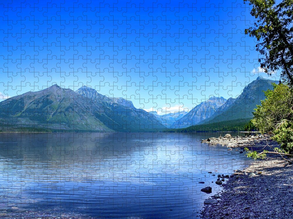 Lake Mcdonald Jigsaw Puzzle featuring the photograph Lake McDonald by Lorraine Baum