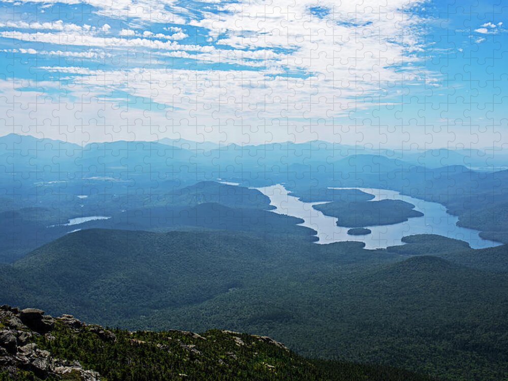 Placid Jigsaw Puzzle featuring the photograph Lake Placid from Whiteface Mountain Adirondacks Upstate New York Wilmington by Toby McGuire