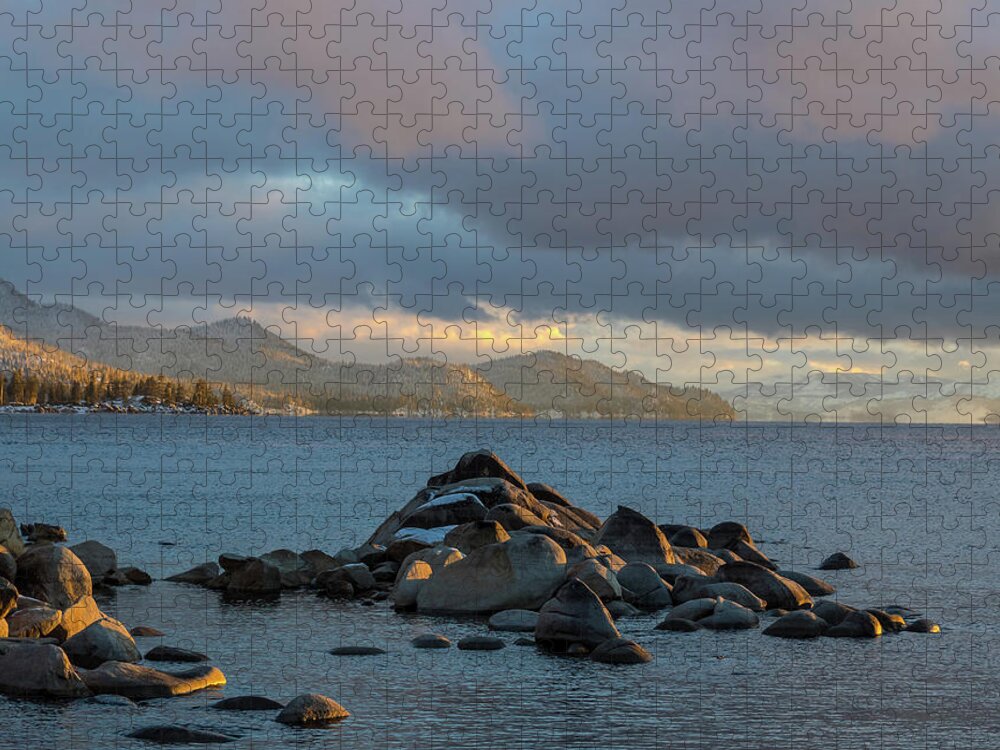 Sand Jigsaw Puzzle featuring the photograph Lake Tahoe Rocks by Martin Gollery