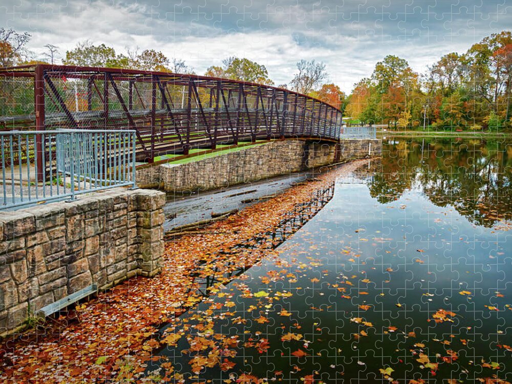 2d Jigsaw Puzzle featuring the photograph Lake Waterford Fall Waterscape by Brian Wallace