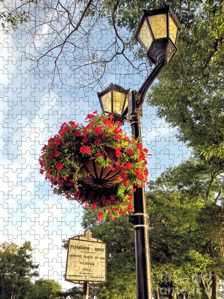 Lamp Post Jigsaw Puzzle featuring the photograph Lamp Post on the Waterfront by Janice Drew