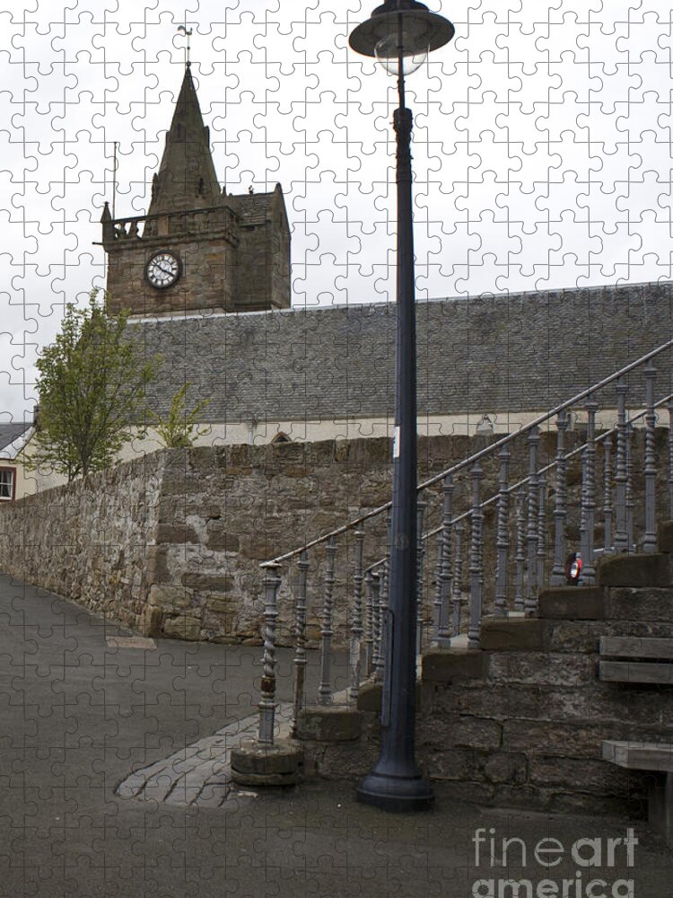 Lamppost Jigsaw Puzzle featuring the photograph Lamppost near steps by Elena Perelman