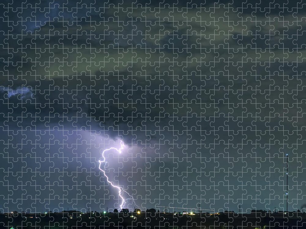 Lightning Jigsaw Puzzle featuring the photograph Landing In a Storm by James BO Insogna