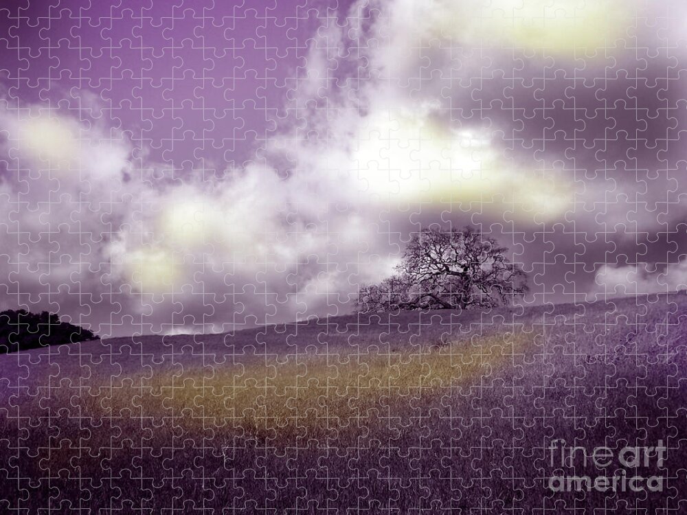 Arastradero Jigsaw Puzzle featuring the photograph Landscape in Purple and Gold by Laura Iverson
