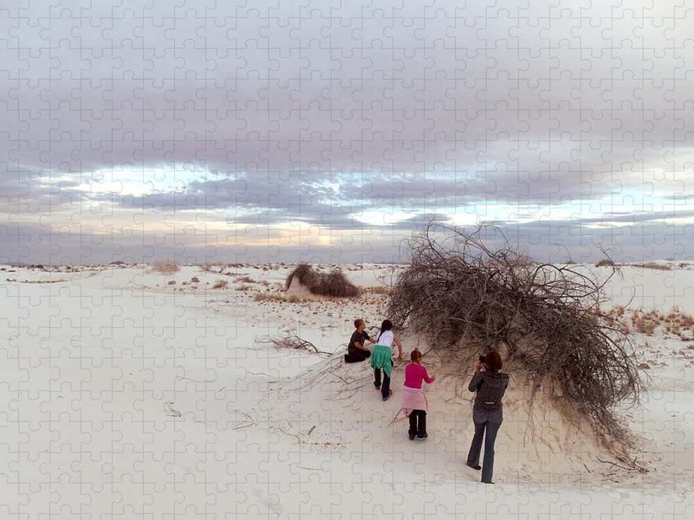 White Sands Jigsaw Puzzle featuring the photograph Exploring the Dunes by Christopher Brown