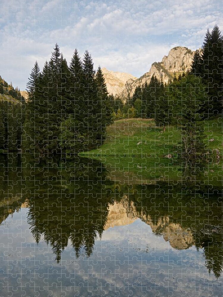 Lac De Fontaine Jigsaw Puzzle featuring the photograph Last Light at Lac De Fontaine by Stephen Taylor
