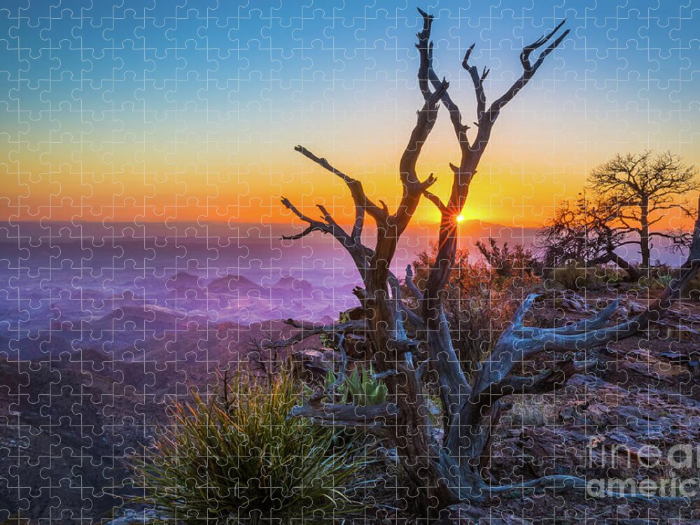 America Jigsaw Puzzle featuring the photograph Last Light on the South Rim by Inge Johnsson