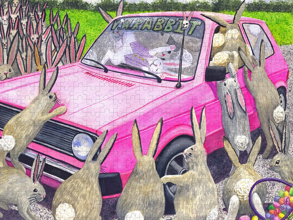 Vw Jigsaw Puzzle featuring the painting Last one in is a Rotten Egg by Catherine G McElroy