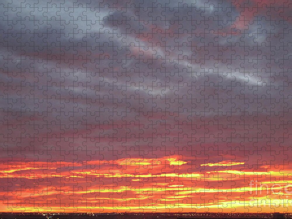 East Sunrise Jigsaw Puzzle featuring the photograph Late Prairie Sunrise by Donna L Munro
