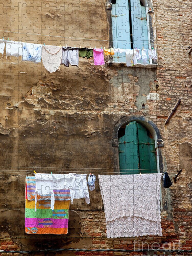 Laundry Jigsaw Puzzle featuring the photograph Laundry Day in Venice by Brian Jannsen