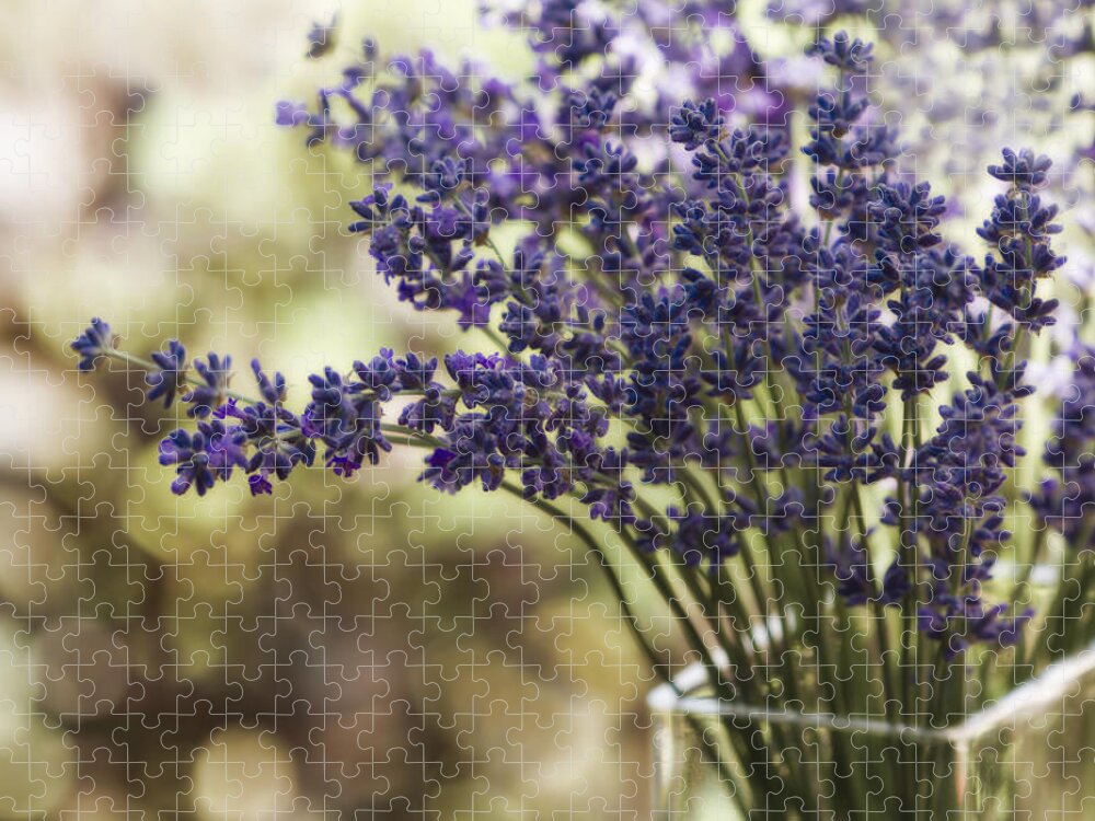 Lavender Jigsaw Puzzle featuring the photograph Lavender Bokeh by Rebecca Cozart