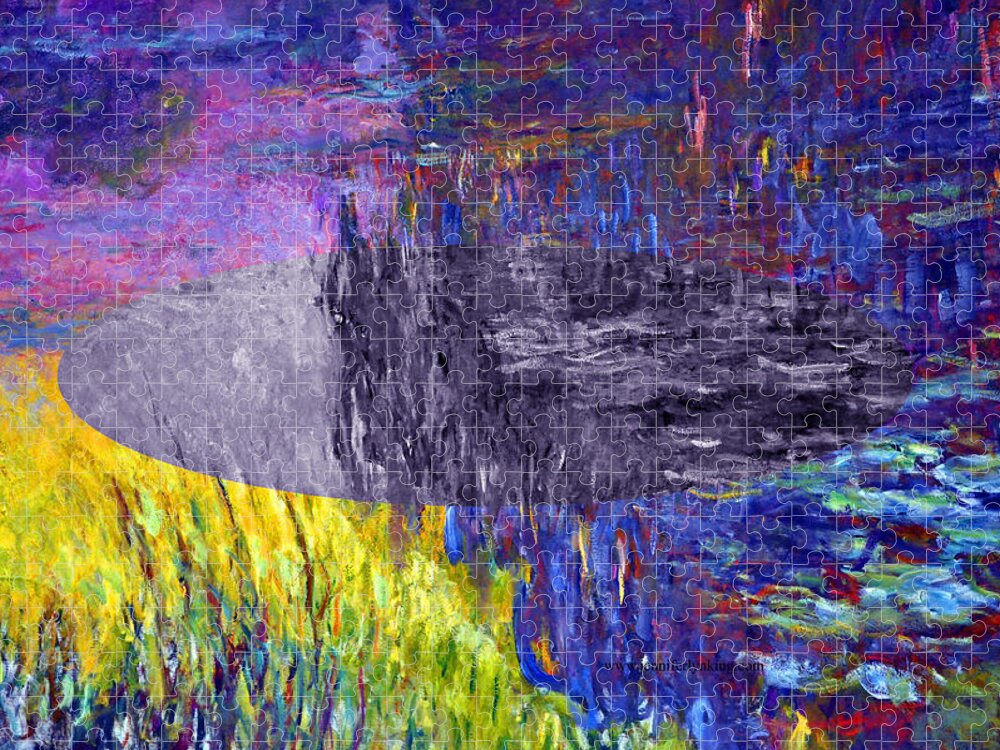 Postmodernism Jigsaw Puzzle featuring the digital art Layered 17 Monet by David Bridburg