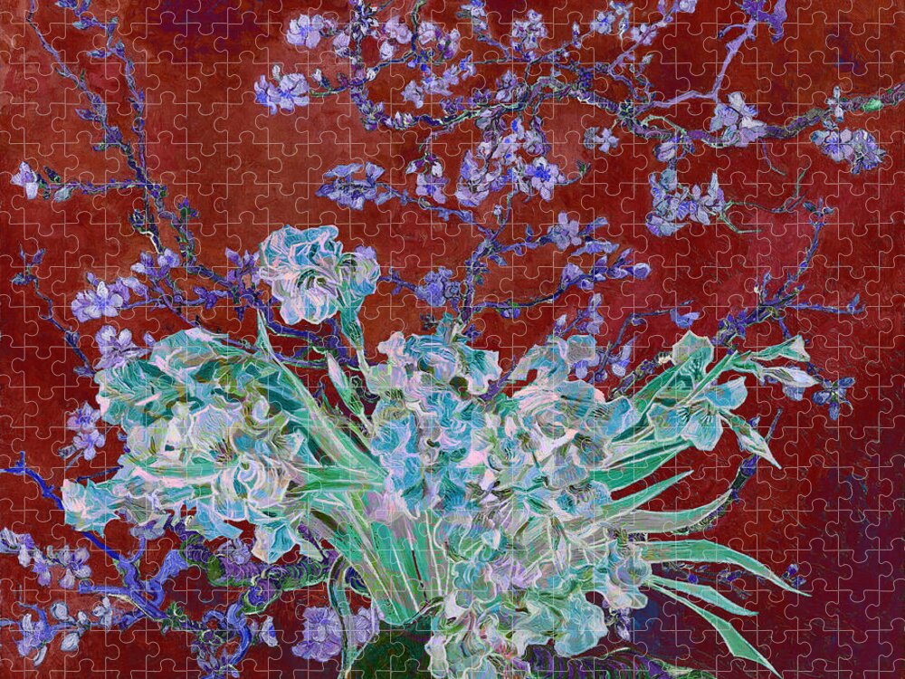 Postmodernism Jigsaw Puzzle featuring the digital art Layered 5 van Gogh by David Bridburg