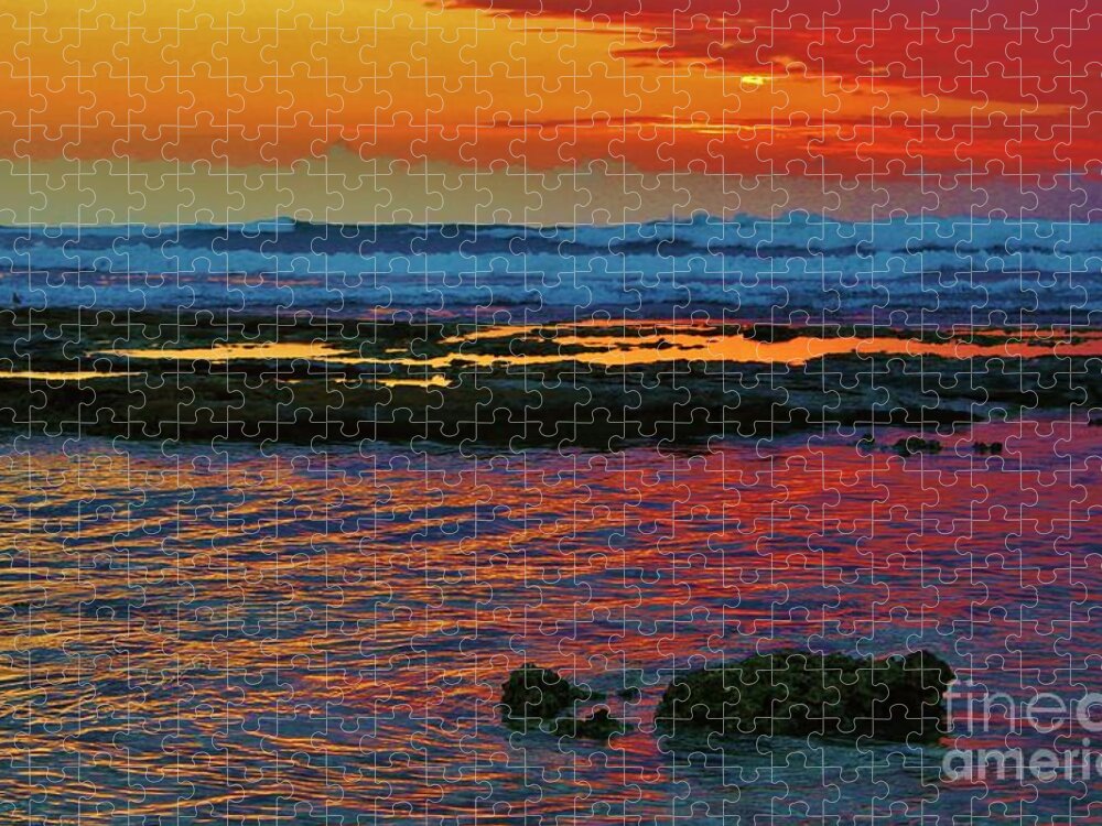 Seascape Jigsaw Puzzle featuring the photograph Layered Sunset by Craig Wood