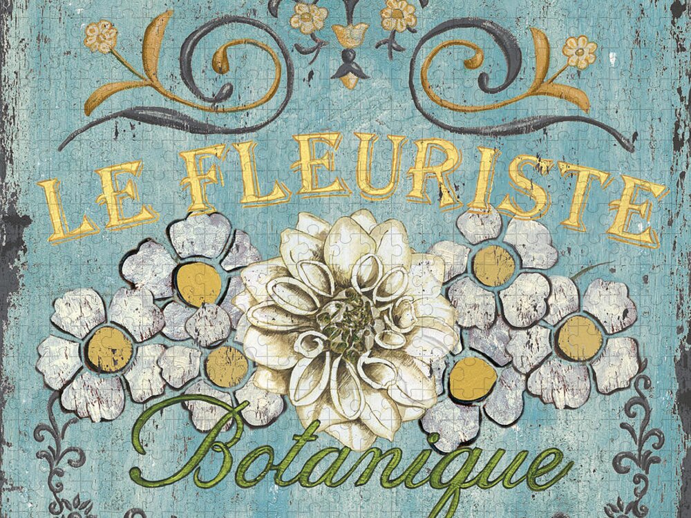 Flowers Puzzle featuring the painting Le Fleuriste de Botanique by Debbie DeWitt