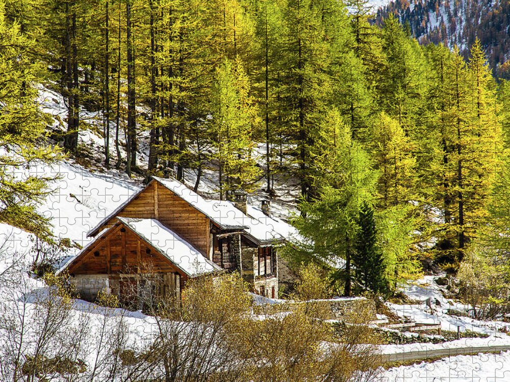 House Jigsaw Puzzle featuring the photograph Le Jadis - French Alps by Paul MAURICE