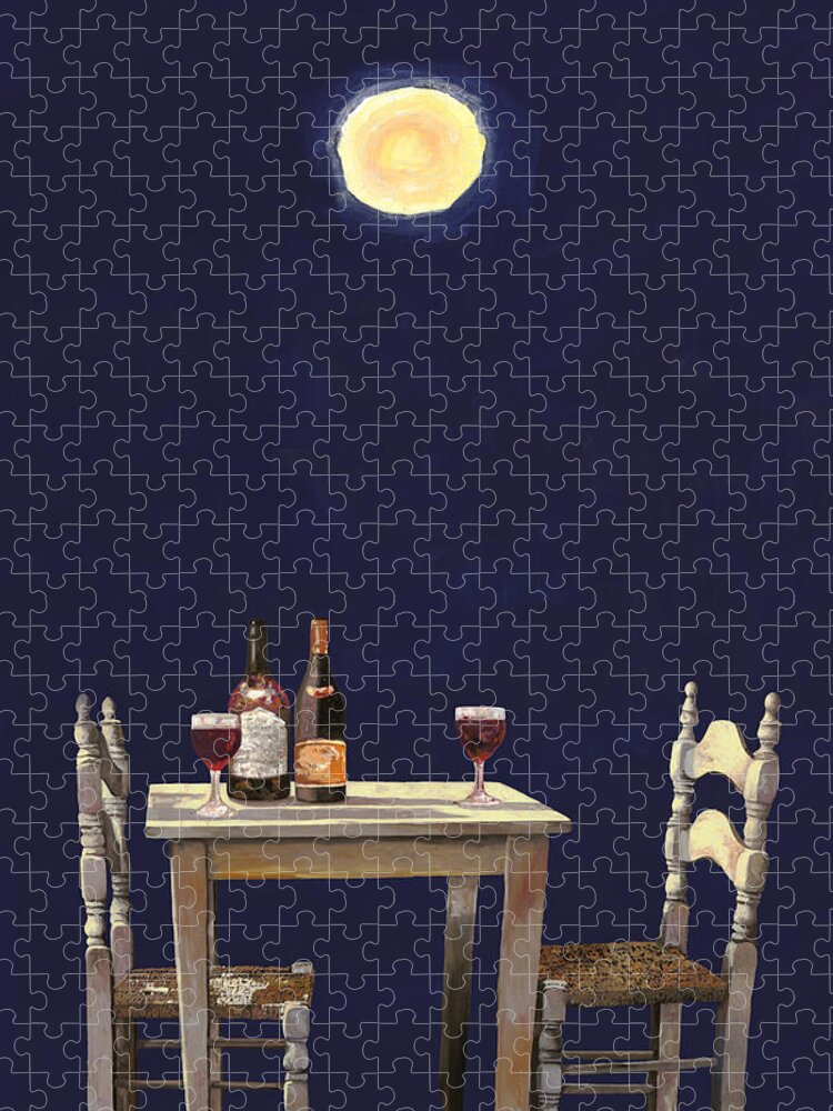 Moon Jigsaw Puzzle featuring the painting Le Ombre Della Luna by Guido Borelli