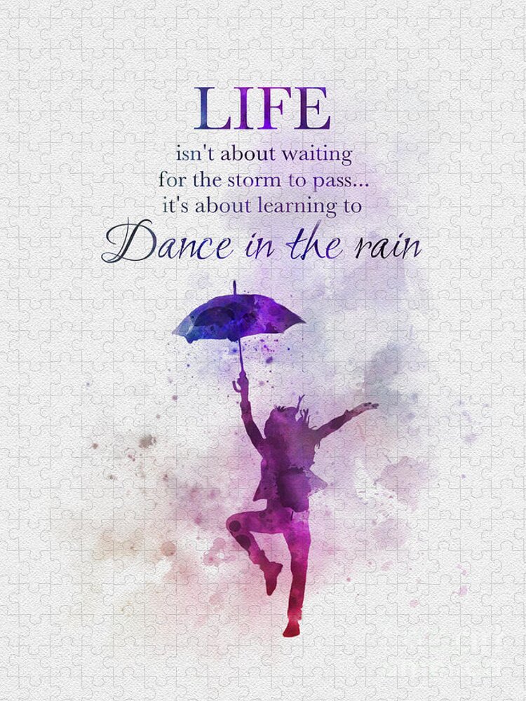 Dance Jigsaw Puzzle featuring the mixed media Learn to dance in the rain by My Inspiration