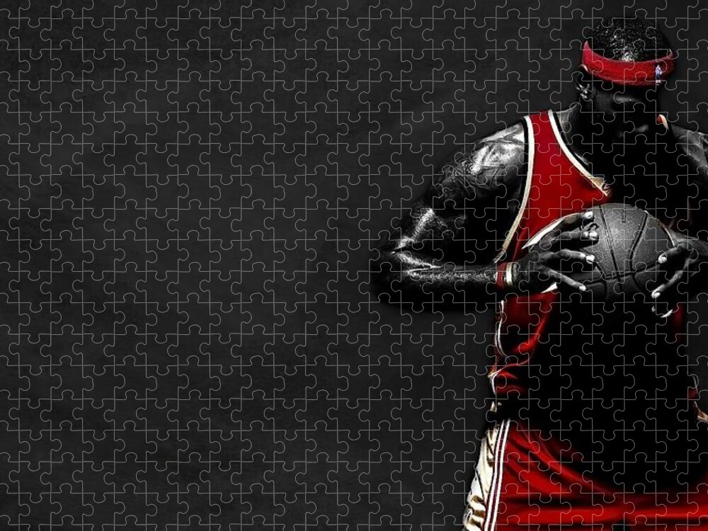 Lebron James Jigsaw Puzzle featuring the photograph Lebron James by Movie Poster Prints
