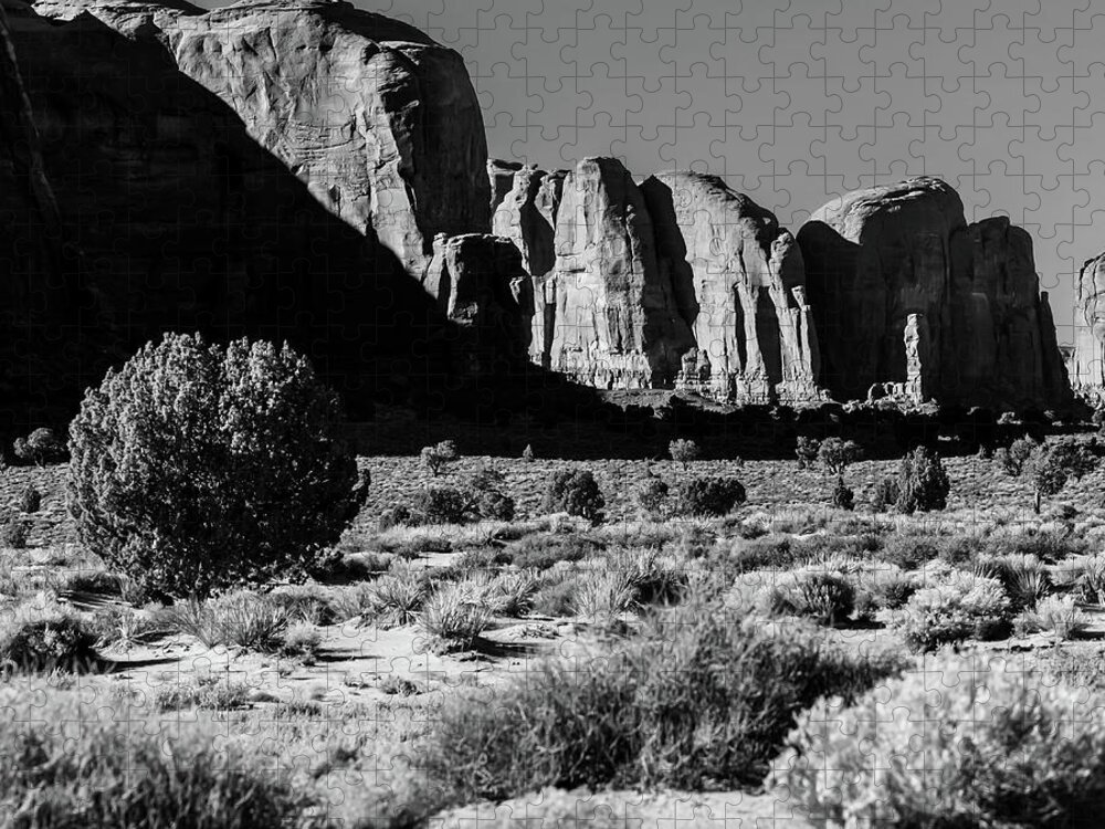 America Jigsaw Puzzle featuring the photograph Left Panel 1 of 3 - Monument Valley Monolith Panorama Landscape by Gregory Ballos
