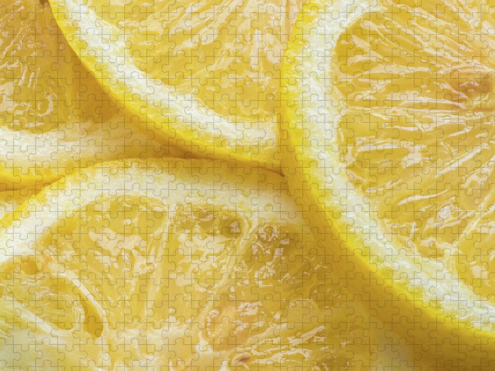 Lemon Jigsaw Puzzle featuring the photograph Lemon Slices Number 3 by Steve Gadomski