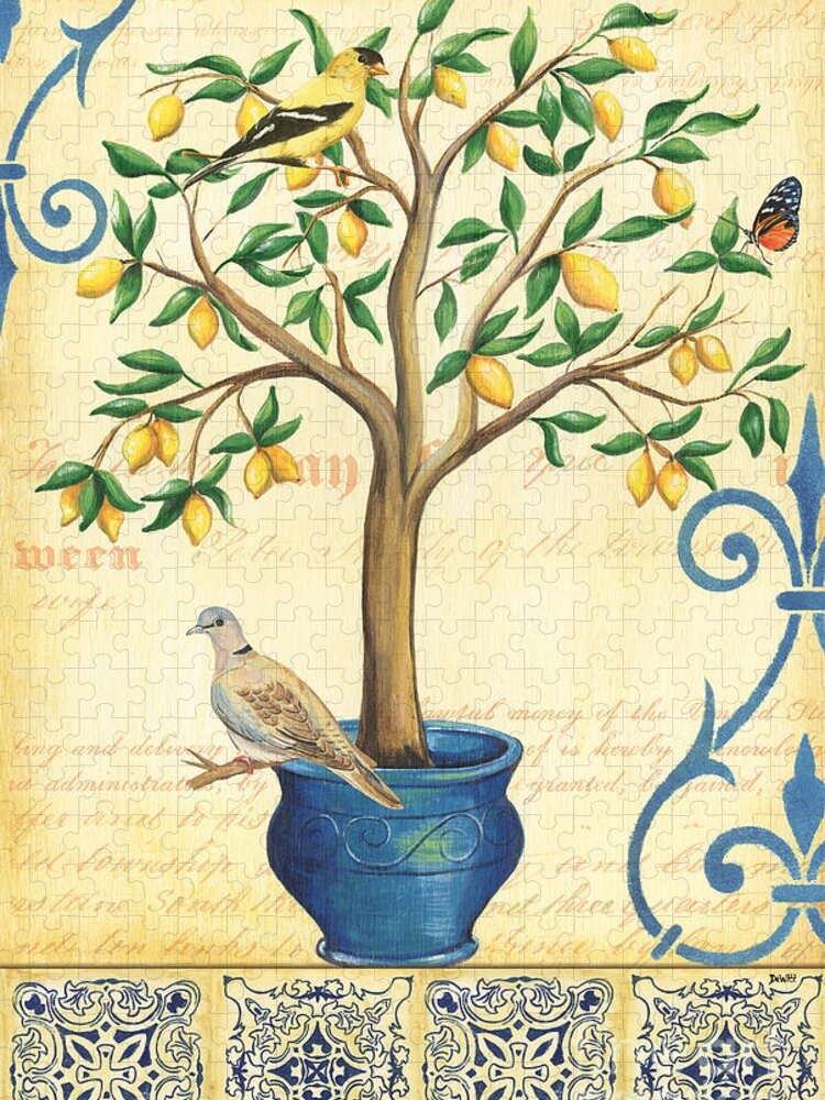 Lemon Jigsaw Puzzle featuring the painting Lemon Tree of Life by Debbie DeWitt
