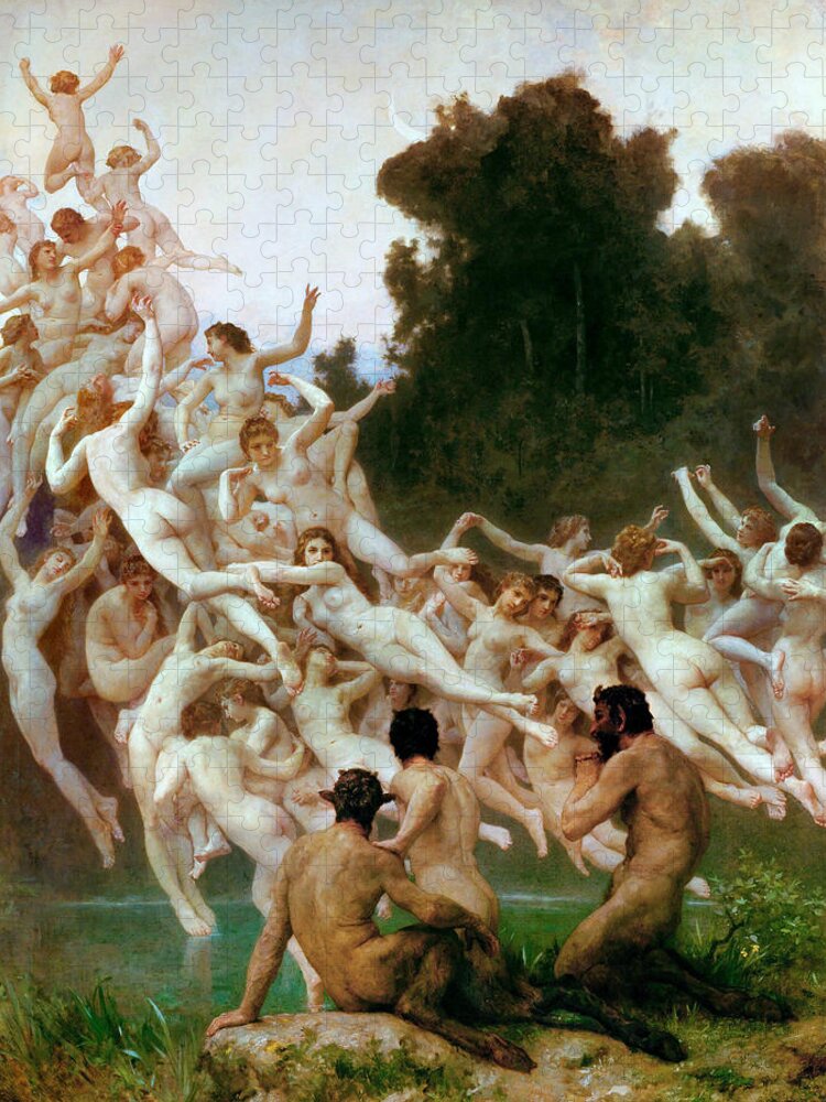 William-adolphe Bouguereau Jigsaw Puzzle featuring the painting Les Oreades by William-Adolphe Bouguereau